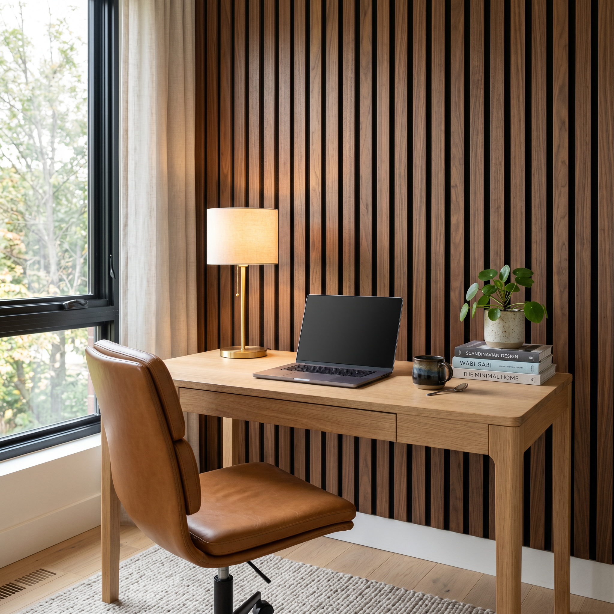 Windsor Walnut Acoustic Wall Panel — XL 270 × 110 cm